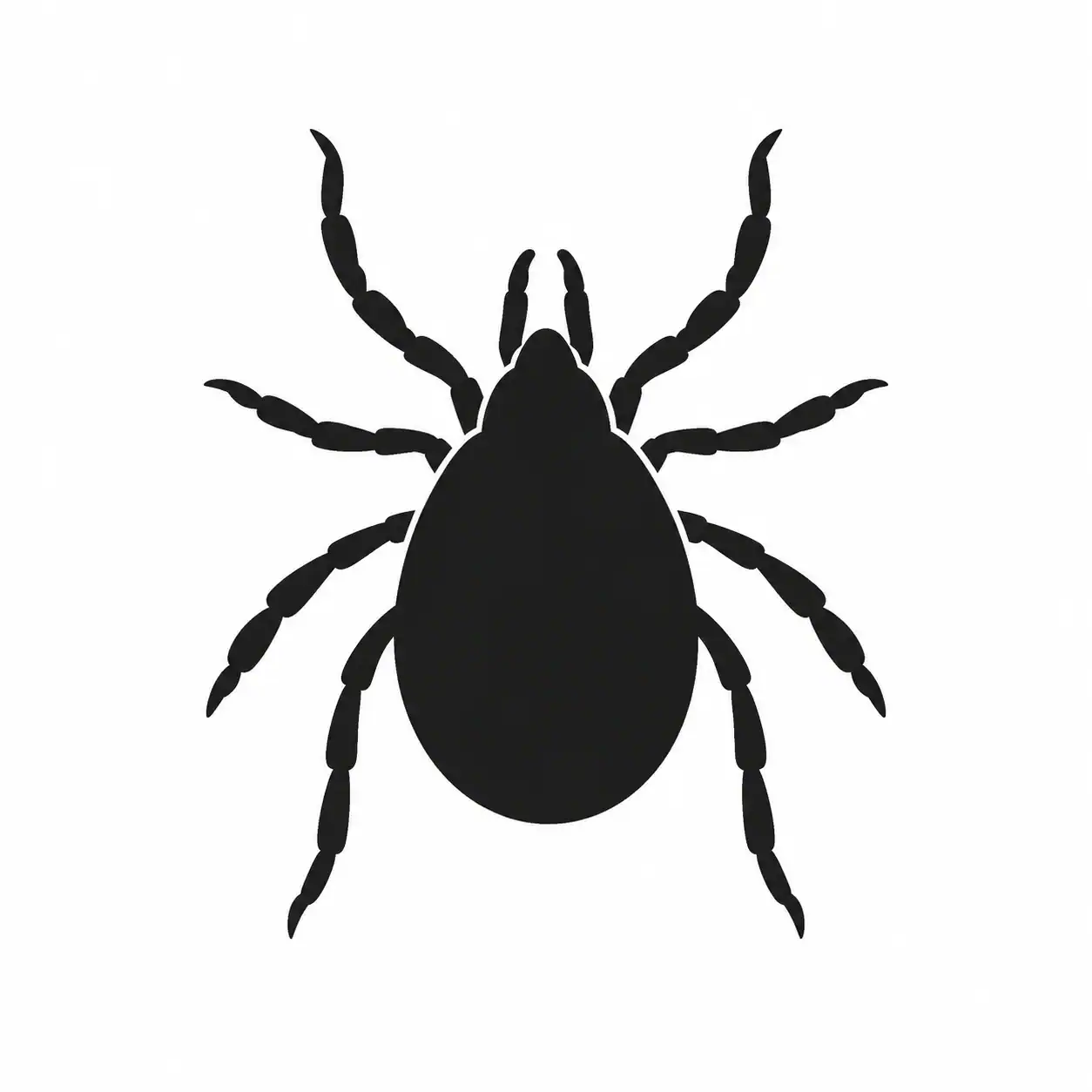 A black silhouette shows an eight-legged tick, representing pest control in New York City materials.