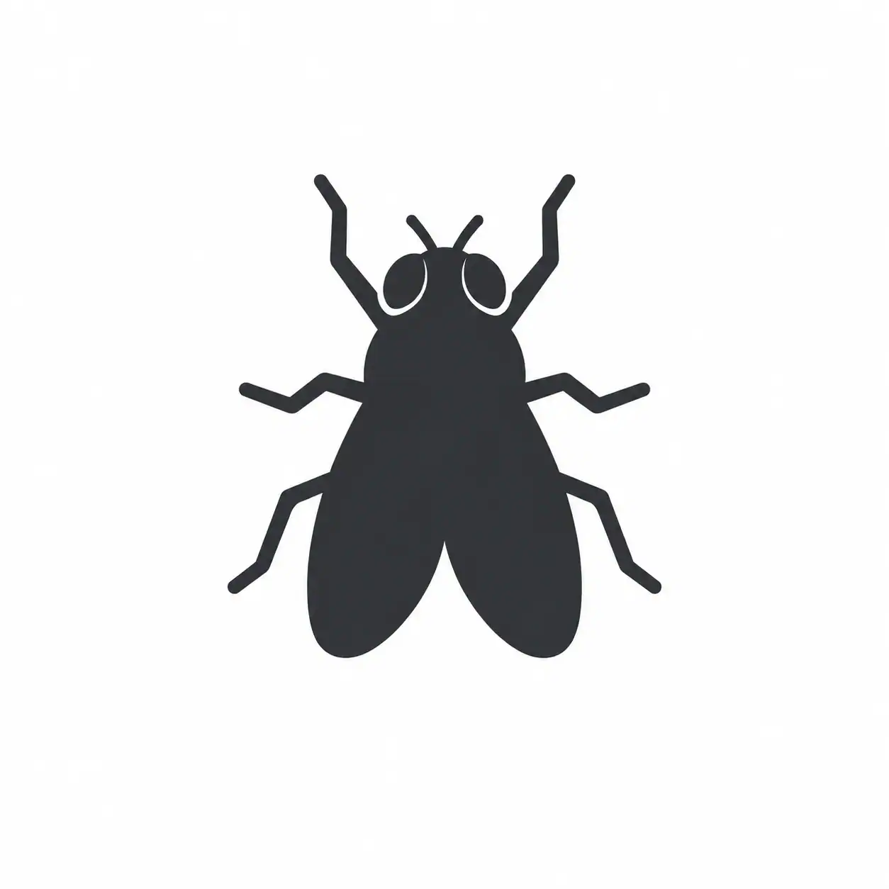 Black silhouette of a housefly, perfect for Pest Control New York City logos or marketing designs.